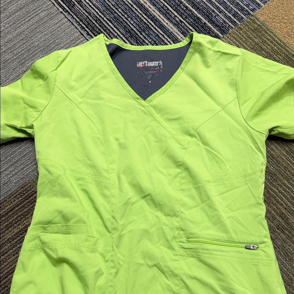 Grey's Anatomy Lime V-Neck Scrub Top